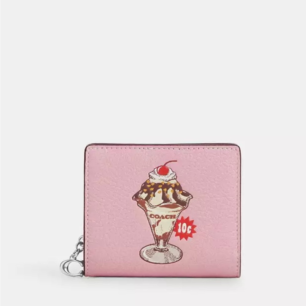 Coach Snap Wallet With Sundae Graphic brand new